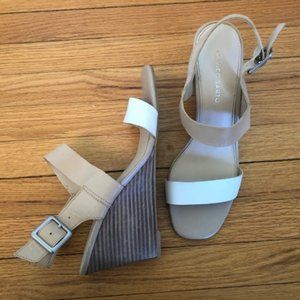 Franco Sarto 10M white/beige 3.5" wedges